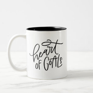 Tasse 2 Couleurs Coeur des buts Handlettered
