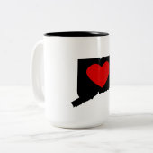 Tasse 2 Couleurs Coeur du Connecticut (Devant gauche)