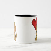 Tasse 2 Couleurs Coeur et chat rayé (Centre)