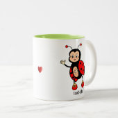 Tasse 2 Couleurs Coeur et coccinelle (Devant droit)