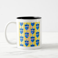 Cœur et couronne de roi bleu avec fleur rouge
