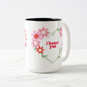 Tasse 2 Couleurs Coeur floral mignon Saint Valentin (Devant droit)