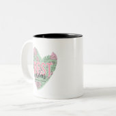 Tasse 2 Couleurs Cœur Floral Moderne (Devant gauche)