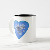 Tasse 2 Couleurs Coeur floral mystique de l'oeil (Devant gauche)