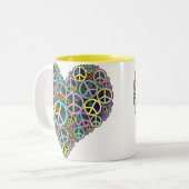 Tasse 2 Couleurs Coeur frais d'amour de paix (Devant gauche)