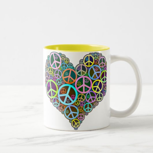 Tasse 2 Couleurs Coeur frais d'amour de paix (Droit)