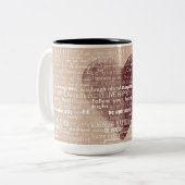 Tasse 2 Couleurs Coeur inspiré d'aquarelle de mots (Devant gauche)