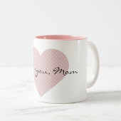 Tasse 2 Couleurs Coeur Pois rose (Devant droit)