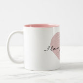 Tasse 2 Couleurs Coeur Pois rose (Gauche)