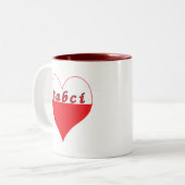 Tasse 2 Couleurs Coeur polonais de Babci (Devant gauche)