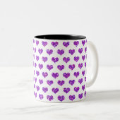 Tasse 2 Couleurs Coeur pourpre (Devant droit)