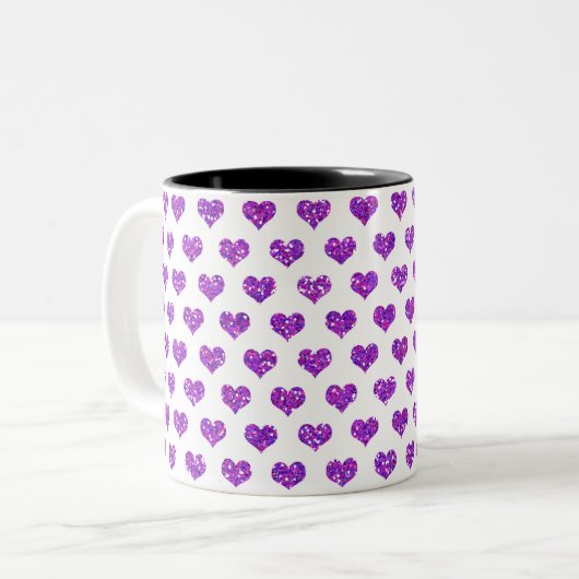 Tasse 2 Couleurs Coeur pourpre (Devant gauche)