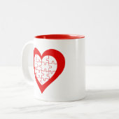 Tasse 2 Couleurs Cœur puzzle (Devant gauche)