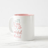 Tasse 2 Couleurs Coeur reconnaissant (Devant gauche)