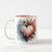 Tasse 2 Couleurs Coeur unique (Gauche)