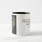 Tasse 2 Couleurs Coeur "végétalien" et citation de Mot-Nuage (Centre)