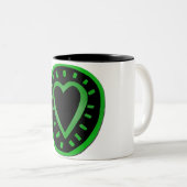 Tasse 2 Couleurs Coeur vert et noir (Devant droit)