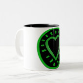 Tasse 2 Couleurs Coeur vert et noir (Devant gauche)