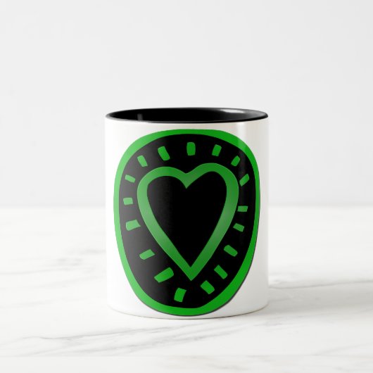 Tasse 2 Couleurs Coeur vert et noir (Centre)