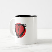 Tasse 2 Couleurs Coeur Zipper (Devant gauche)