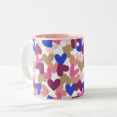 Tasse 2 Couleurs Coeurs (Devant gauche)