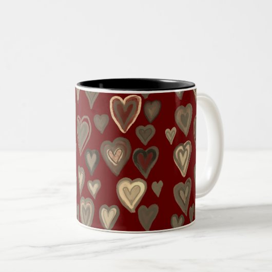 Tasse 2 Couleurs cœurs (Devant droit)