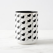 Tasse 2 Couleurs Coeurs à rayures noires (Centre)