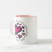 Tasse 2 Couleurs Coeurs Amour Amour Amour (Devant gauche)