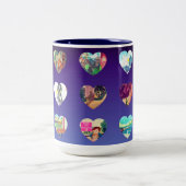 Tasse 2 Couleurs Coeurs aquarelle (Centre)