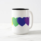 Tasse 2 Couleurs Coeurs arc-en-ciel (Devant droit)