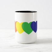 Tasse 2 Couleurs Coeurs arc-en-ciel (Centre)