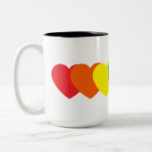 Tasse 2 Couleurs Coeurs arc-en-ciel (Gauche)
