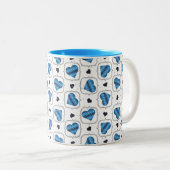 Tasse 2 Couleurs Coeurs bleu foncé Jacquard posh (Devant droit)