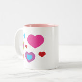 Tasse 2 Couleurs Coeurs colorés (Devant gauche)