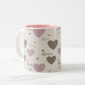 Tasse 2 Couleurs Coeurs d'amour (Devant gauche)