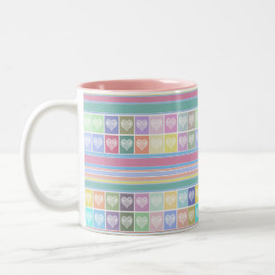 Tasse 2 Couleurs Cœurs d'amour conception de la Saint-Valentin coul