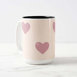 Tasse 2 Couleurs Coeurs d'amour Pastel