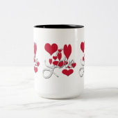Tasse 2 Couleurs Coeurs d'amour rouges (Centre)