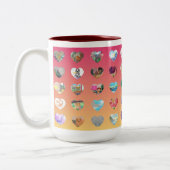 Tasse 2 Couleurs Coeurs d'aquarelle rose (Gauche)