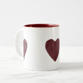 Tasse 2 Couleurs Coeurs d'aquarelle rouge (Devant gauche)