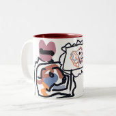 Tasse 2 Couleurs cœurs de Berger Australien (Devant gauche)