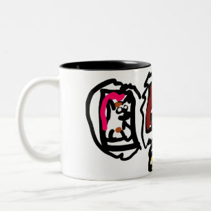 Tasse 2 Couleurs cœurs de bouledogue français