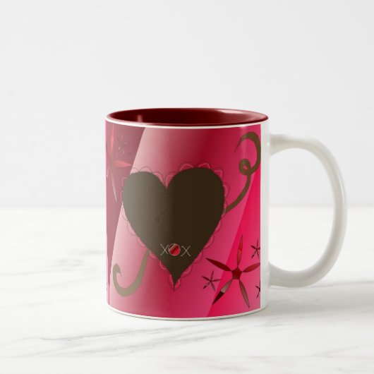 Tasse 2 Couleurs Coeurs de chocolat (Droit)