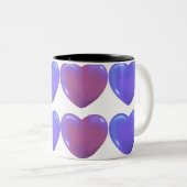 Tasse 2 Couleurs Coeurs de couverture bébé violet (Devant droit)