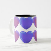 Tasse 2 Couleurs Coeurs de couverture bébé violet (Devant gauche)