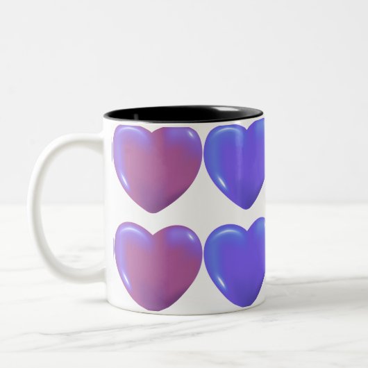 Tasse 2 Couleurs Coeurs de couverture bébé violet (Gauche)