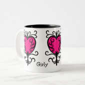 Tasse 2 Couleurs Coeurs de fille (Devant gauche)