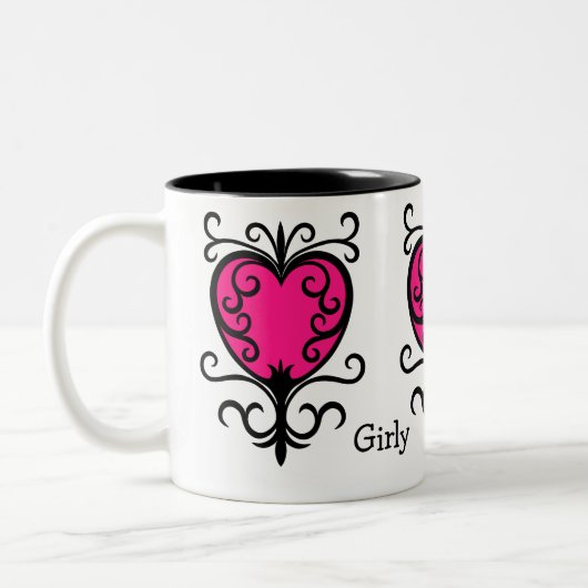 Tasse 2 Couleurs Coeurs de fille (Gauche)