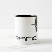 Tasse 2 Couleurs coeurs de gribouillis. transe (Centre)