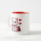 Tasse 2 Couleurs Cœurs de la Saint-Valentin (Devant gauche)